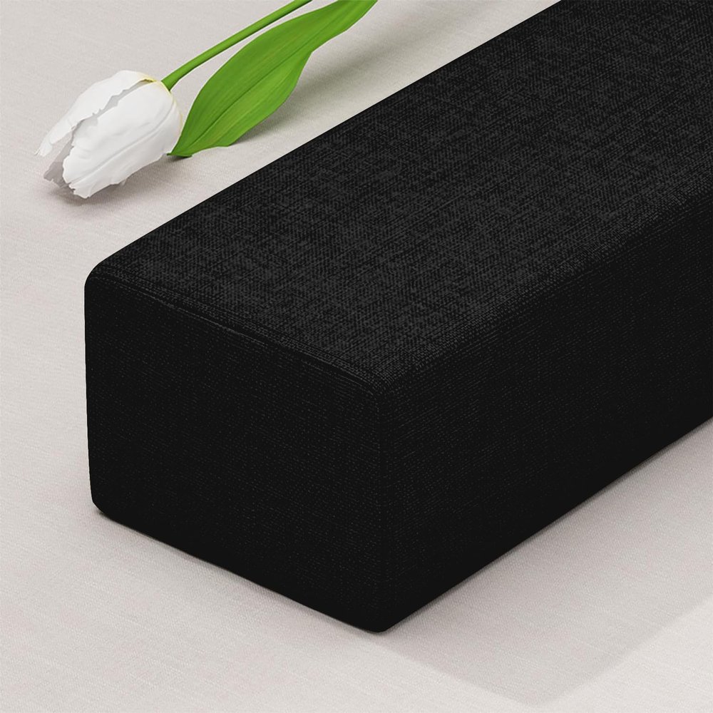 Etoohy Bed Gap Filler 76X2X12inch Mattress Gap Filler Bed Headboard Pillow Cushion Thick Mattress Extender Between Mattress Headboard Wall Space Crack Rectangle Bolster,Black