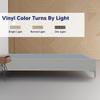 Greaton, 15-Inch Premium Vinyl Material Wood Box Spring/Bed Frame, Durable, Stylish, Multi Colour Options and Comfortable Foundation with Silver Metal Legs, Twin XL, Light Gray view 4