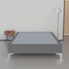 Greaton, 15-Inch Premium Vinyl Material Wood Box Spring/Bed Frame, Durable, Stylish, Multi Colour Options and Comfortable Foundation with Silver Metal Legs, Queen, Dark Grey view 1
