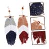 Didiseaon Boho Leaf Macrame Tapestry Woven Leaf Wall Hanging Cotton Rope Yarn Wall Decor for Home view 3