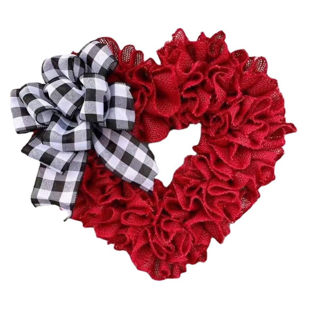 Garneck Valentine's Day Decoration Heart Shaped Wreath Wedding Decorations Flower Wreaths for Front Door Wedding Decorations Valentines Day Heart 's Ornament