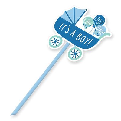Plastic Carriage Yard Sign (15" x 25") - 1 Pc.| Eye-Catching Design, Perfect For Outdoor Decor And Events, Boy, Blue