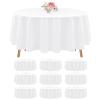 10 Pack Round Tablecloth White Tablecloths 90 Inch,Circle Polyester Table Cloth,Washable Fabric Stain and Wrinkle Resistant Premium Round Table Cover for Wedding Parties Banquet Reception Dining view 1