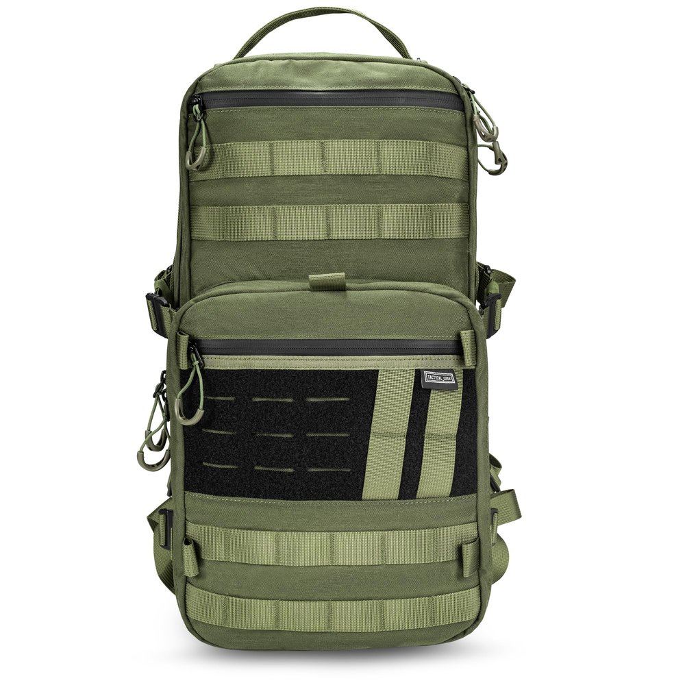 TACTICAL_GEEK ModCase B2 Ultimate EDC Tactical Backpack,14L High-Capacity, Anti-Shock Laptop Compartment, Waterproof, Molle System, for Hiking, Camping, Commuting, Backpacking Daypack Rucksack, Green
