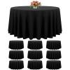 10 Pack Black Round Tablecloth 120 Inch Circle Polyester Table Cloth, Washable Fabric Stain and Wrinkle Resistant Table Cover Round Tablecloths for Wedding Parties Banquet Reception Dining view 1