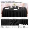 10 Pack Black Round Tablecloth 120 Inch Circle Polyester Table Cloth, Washable Fabric Stain and Wrinkle Resistant Table Cover Round Tablecloths for Wedding Parties Banquet Reception Dining view 3