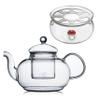 CnGlass 33.8oz Glass Teapot with Removable Infuser,Stovetop Safe Tea Kettle with Glass Tea Warmer 5.3 in/13.5cm Diameter view 1