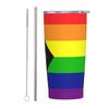 Progress Pride Rainbow LGBT,LGBTQ Transgender Gay Flags Tumbler, 20oz Tumbler with Lids and Straws insulated tumblers Stainless Steel Vacuum Insulated Travel Mug Double Wall Water Coffee Tumbler view 1