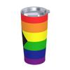 Progress Pride Rainbow LGBT,LGBTQ Transgender Gay Flags Tumbler, 20oz Tumbler with Lids and Straws insulated tumblers Stainless Steel Vacuum Insulated Travel Mug Double Wall Water Coffee Tumbler view 2
