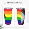 Progress Pride Rainbow LGBT,LGBTQ Transgender Gay Flags Tumbler, 20oz Tumbler with Lids and Straws insulated tumblers Stainless Steel Vacuum Insulated Travel Mug Double Wall Water Coffee Tumbler view 4
