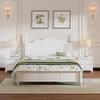 Aiuyesuo 3-Pieces Bedroom Sets, Queen Size Wood Platform Bed and 2 Nightstands, Retro Style Platform Bed with Wooden Slat Support and Headboard,No Box Spring Needed, Easy Assembly (White-D13M) view 1
