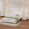 Aiuyesuo 3-Pieces Bedroom Sets, Queen Size Wood Platform Bed and 2 Nightstands, Retro Style Platform Bed with Wooden Slat Support and Headboard,No Box Spring Needed, Easy Assembly (White-D13M) view 3