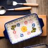 Baking Dish Ceramic Baking Dish, 2Piece Rectangular Bakeware Lasagna Pan, Casserole Dish for Cooking, Kitchen, Banquet and Daily Use bakeware view 4