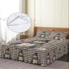 Buffalo Plaid Snowman Wrap Around Pleated Bed Skirts for Queen Bed 60x80, Decorative Dust Ruffle Bed Sheet & Bedskirt 18'' Drop Bedspread with Pillow Case 20x30 Christmas Snowflake Grey Lattice view 4