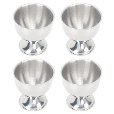 4PCS Egg Cup Holder, Stainless Steel Egg Cups Set Easy to Egg Holders Kitchen Tool for Soft Eggs, 40ml Egg Tray Kitchen Tool for Breakfast