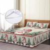 Christmas Southwest Wrap Around Pleated Bed Skirts for Cal.King Bed 72x84, Decorative Dust Ruffle Bed Sheet & Bedskirt 18'' Drop Bedspread with Pillow Case 20x36 Luxury Gnomes Pine Tree view 4