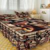 Historical African Women Wrap Around Pleated Bed Skirts for Twin Bed 39x75, Decorative Dust Ruffle Bed Sheet & Bedskirt 18'' Drop Bedspread with Pillow Case 20x30 American Indian Southwest Traditional view 3