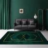 Abstract Green Gold Line Art Area Rugs, Emerald Green Gold Thread Easy Clean Rug, Soft Non-Skid Carpet Throw Rug for Kids Teen Girls Boys Bedroom, Living Room Bathroom Classroom Office 5ftx8ft view 4