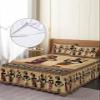 African Women Wrap Around Pleated Bed Skirts for Full Bed 54x75, Decorative Dust Ruffle Bed Sheet & Bedskirt 18'' Drop Bedspread with Pillow Case 20x30 Native American Indian Rustic Tribal Ethnic view 4