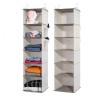 YRCBEHFU 2 Packs Hanging Closet Organizer, 6-Shelf Closet Organizers and Storage with Side Pockets, Collapsible Hanging Shelves for Closet & RV & College Dorm,Beige view 1