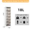 YRCBEHFU 2 Packs Hanging Closet Organizer, 6-Shelf Closet Organizers and Storage with Side Pockets, Collapsible Hanging Shelves for Closet & RV & College Dorm,Beige view 2