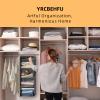 YRCBEHFU 2 Packs Hanging Closet Organizer, 6-Shelf Closet Organizers and Storage with Side Pockets, Collapsible Hanging Shelves for Closet & RV & College Dorm,Beige view 3