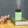 Mini Desk Humidifier, 260ml Small Personal Desktop Quiet Humidifier with USB, Colorful LED Night Light Wood Grain Cool Mist Humidifier for Bedroom Office Car(Deep Wood Grain) view 4