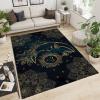 Black Gold Star Moon Sun Area Rugs, Celestial Sun Moon and Stars Indoor Non-Slip Kids Rug, Upholstery Rug with Non-Slip Backing for Kids Boys Girls Bedroom Living Room Dining Room Study 4ftx6ft view 3
