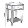 Artloge Mirrored End Table 2-Tier Square Nightstand with Drawer 25 inch High Silver view 2