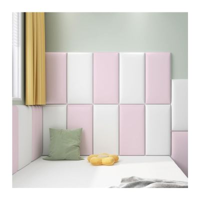 XLIHAWY 3D Anti-Collision Wall Padding for Kids, Home Furnishing Peel and Stick Upholstered Wall Panels, Bedroom Decorative Protection Headboard(White,11.8x23.6in/1pcs)
