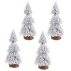 GANAZONO 4pcs Christmas Trees Tabletop Pine Tree Decor Snow for Holiday Parties and Home Decoration Flocking Christmas Ornaments view 1