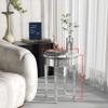 Artloge Mirrored End Table Nightstand Round Beveled Glass Top 17.7 inch Silver view 2