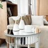 Artloge Mirrored End Table Nightstand Round Beveled Glass Top 17.7 inch Silver view 4