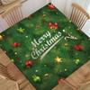 ANGELJUAN Christmas Tree Texture Elastic Edged Square Tablecloth Polyester - Fitted for 24"x24" Table, Perfect for Buffet, Parties, Holidays, Weddings view 1