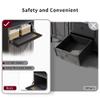 ChooChoo Freestanding Bathroom Cabinet with Flip Glass Drawer, 2 Doors, Adjustable Shelf, Open Storage for Bathroom, Living Room, Hallway, Black view 3