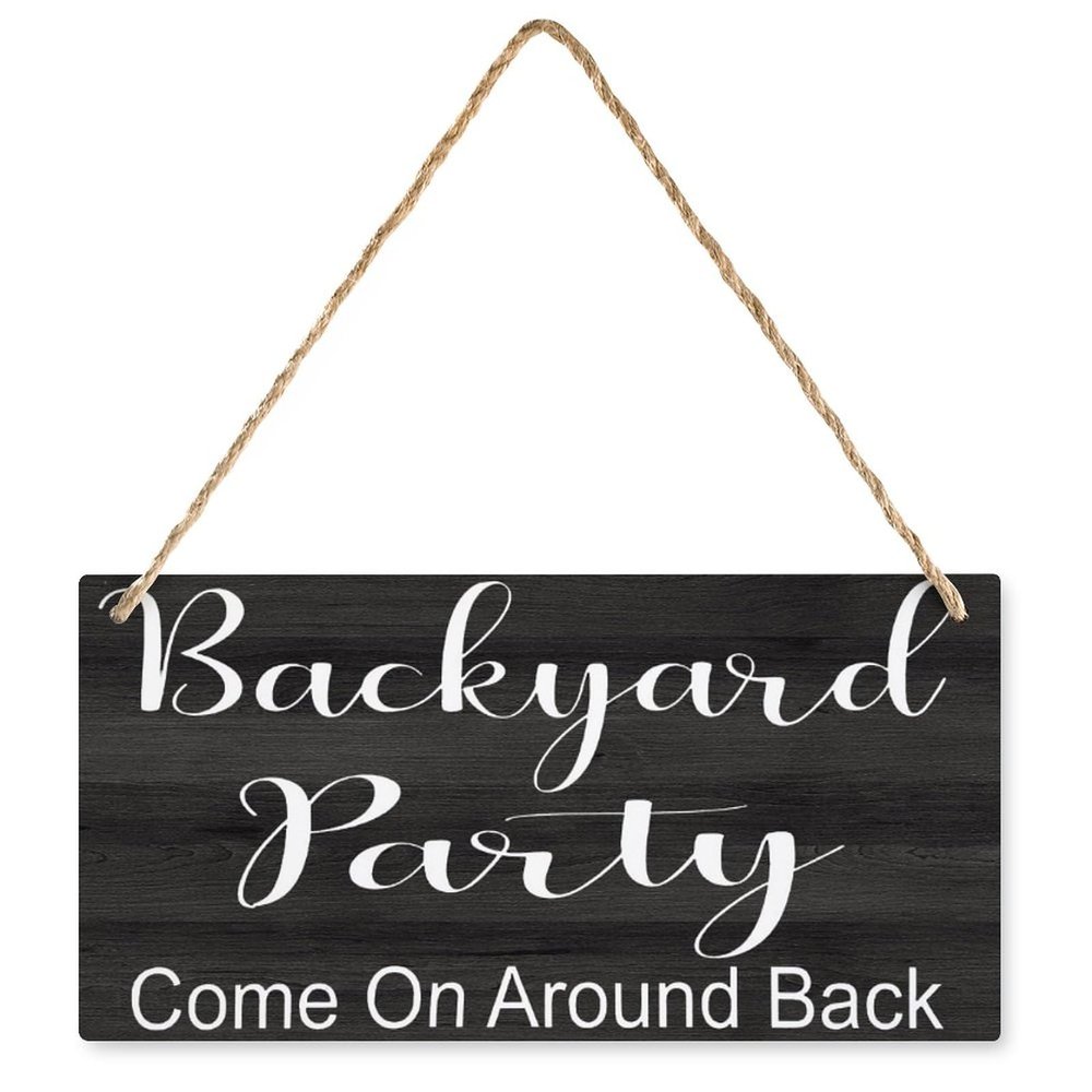 Backyard Party Come On Around Back Wood Sign Rustic Wooden Autumn Porch Sign For Front Door Home Living Room Garden Harvest Thanksgiving 12" X 6"