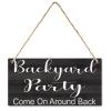 Backyard Party Come On Around Back Wood Sign Rustic Wooden Autumn Porch Sign For Front Door Home Living Room Garden Harvest Thanksgiving 12" X 6" view 1