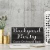 Backyard Party Come On Around Back Wood Sign Rustic Wooden Autumn Porch Sign For Front Door Home Living Room Garden Harvest Thanksgiving 12" X 6" view 3