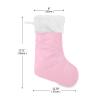 Burbuja Azalea Pink Solid Christmas Stocking 18 in Hanging Stocking with White Cuff, X-mas Stocking for Family Holiday Party Decorations, 1 Pack view 2