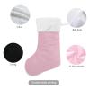 Burbuja Azalea Pink Solid Christmas Stocking 18 in Hanging Stocking with White Cuff, X-mas Stocking for Family Holiday Party Decorations, 1 Pack view 3