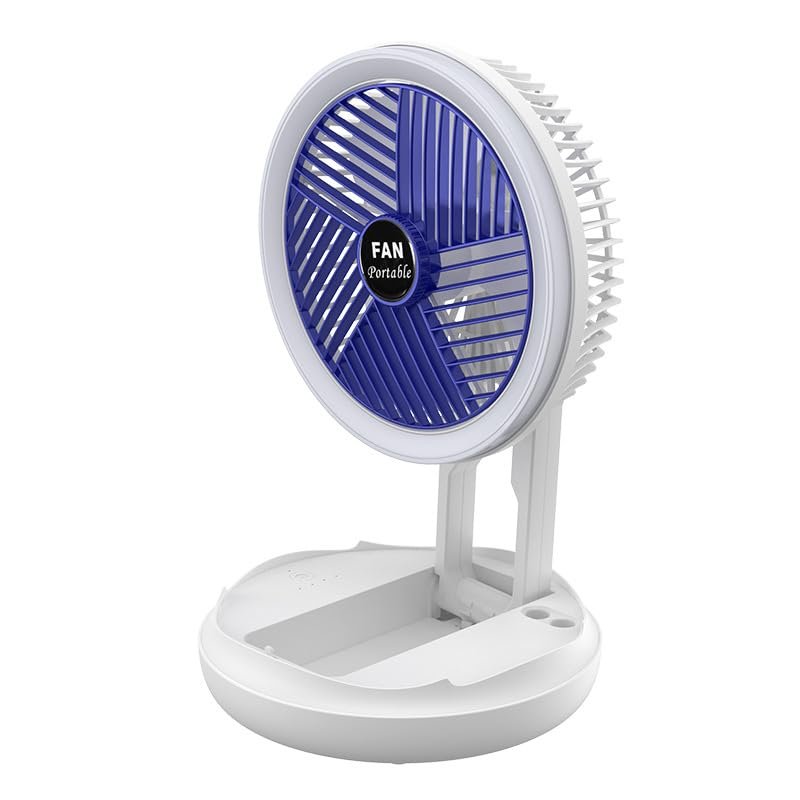 Baddie USB Charging Desk Fan, 4 Speeds Adjustable Table Fan with LED Light, Mini Fan for Desk, Office, Home, Hanging/Wall Mounted