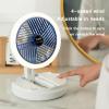 Baddie USB Charging Desk Fan, 4 Speeds Adjustable Table Fan with LED Light, Mini Fan for Desk, Office, Home, Hanging/Wall Mounted view 3