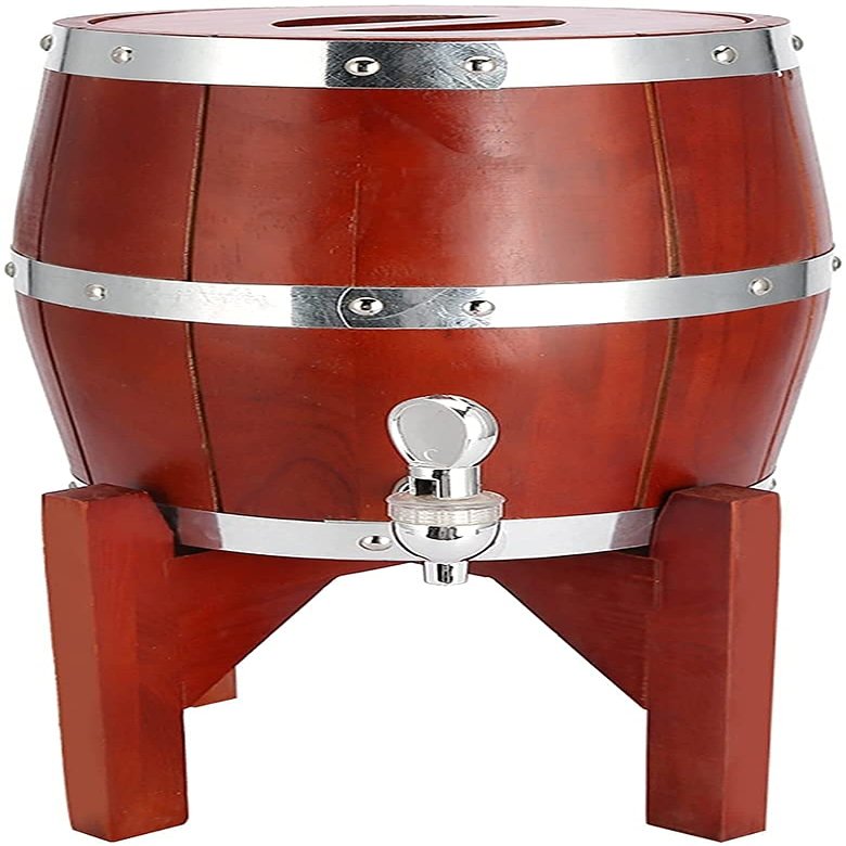 KouRy Wine Barrels 3L Red Beer Barrel Vertical Draft Beer Barrel Wooden Wine Barrel Retro Decoration