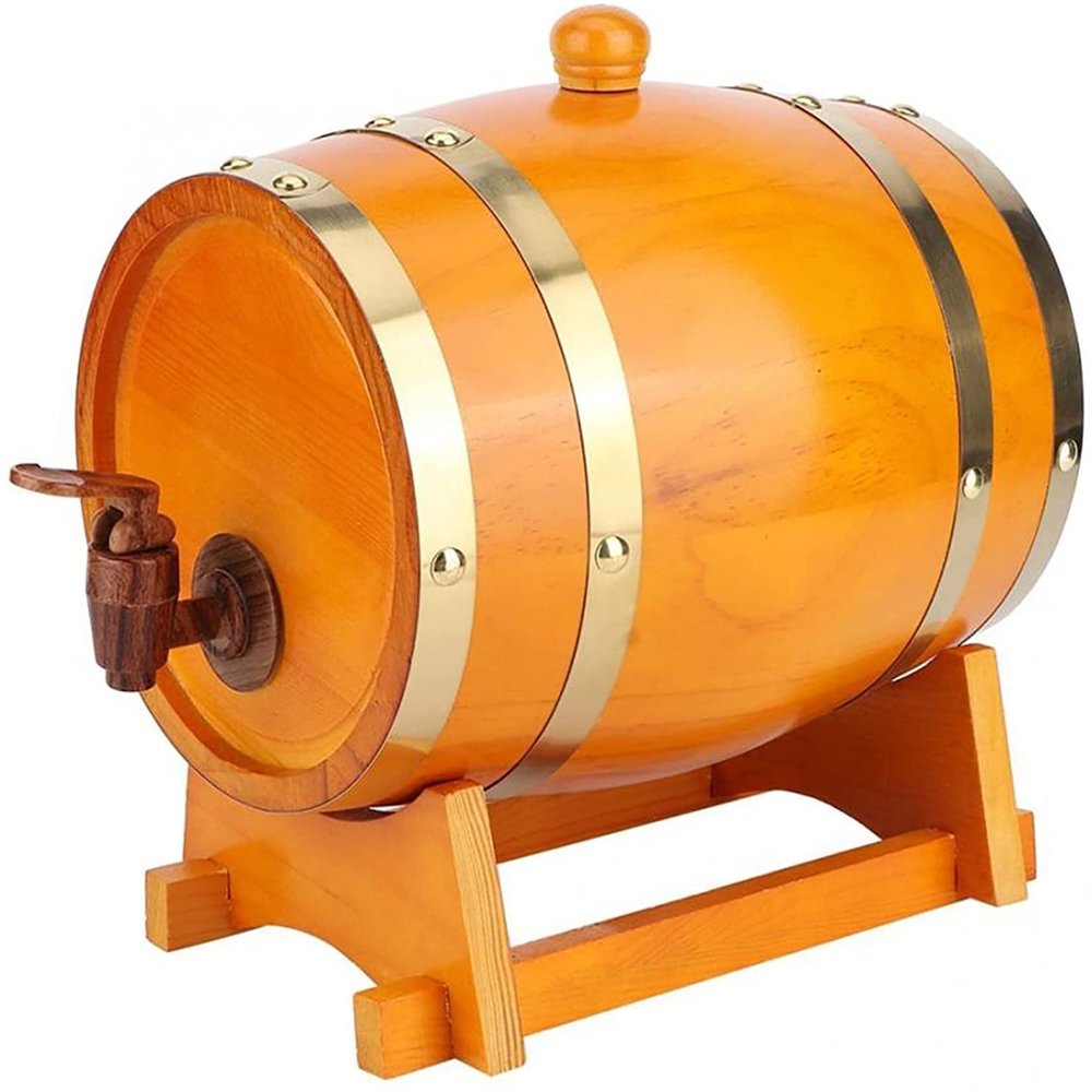 KouRy Wine Barrel Beer Barrel Household Beer Brewing Equipment Old-Fashioned Pine Beer Barrel Wooden Wine Barrel Brewing Accessories Bar Tools Wine Making Barrels Home essentials