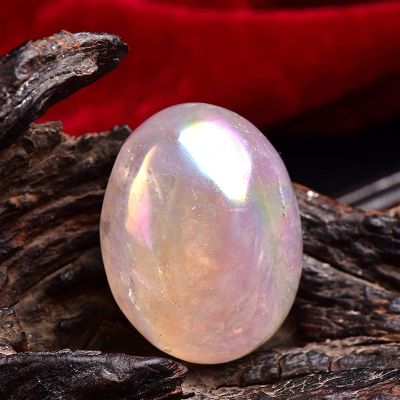 AMHIL Minerals Stones 1 Piece Natural Pink Rose Quartz galvanize Original Stone Egg Shape Crystal Therapeutic Ball gem gem Stone Crystal Decoration (Color : Rose Electroplating, Size : 60-90g)