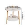 DELURA Double Layer, Round Night Stand, Coffee Tables, Side Table, End Table, Shelving for Small Spaces (Size : 50CM) view 2