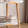 DELURA Double Layer, Round Night Stand, Coffee Tables, Side Table, End Table, Shelving for Small Spaces (Size : 50CM) view 3