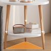 DELURA Double Layer, Round Night Stand, Coffee Tables, Side Table, End Table, Shelving for Small Spaces (Size : 50CM) view 4