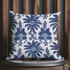 COVOME Indigo Blue Trellis Throw Pillow Covers Asian Scenic Chinoiserie Pillow Case Throw Pillow Cover Retro Outdoor Garden Decoration for Couch Sofa Bed Living Room Decor 24x24 in view 1