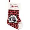 MALIHONG 1 Pack Christmas Stockings for Cat Custom Name Grey and White Birman Cat Christmas Tree Hanging Stocking Red Buffalo Plaid Snowflake Xmas Holiday Cat Lovers Gift 14.4" view 1